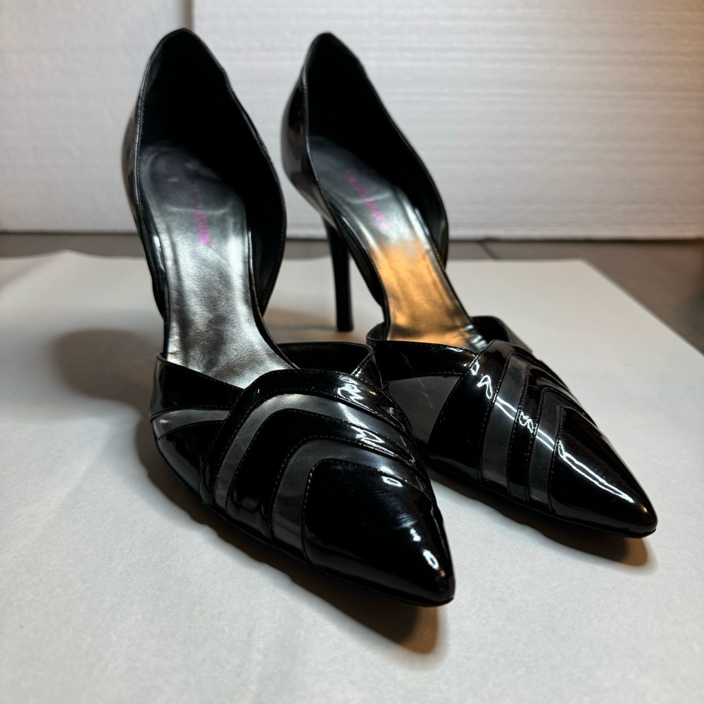 Giorgio Armani Black High Heels with clear